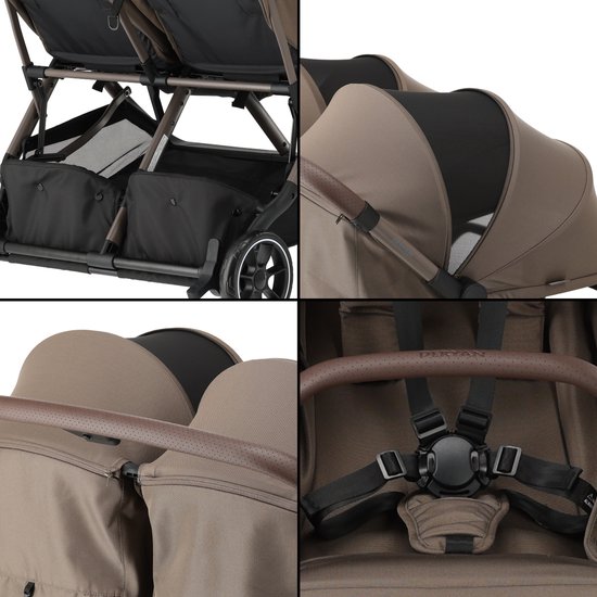 Deryan Luxe Rolo X2 V2 Duo Buggy - Compacte Dubbele Buggy - Hazel van Deryan — afbeelding 2