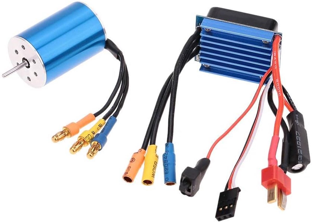 7200KV 4P sensorloze borstelloze motor met 25A borstelloze ESC voor 1/18 RC off-road autoboot