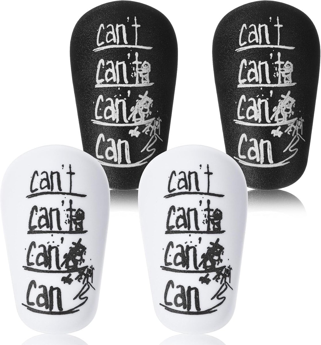 Scheenbeschermers Mini, 2 paar Mini Shin Pads in zwart-wit van PBT en EVA voor jongeren en volwassenen in voetbaltraining