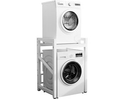 Wasmachine Onderstel - Stellingkast - Ruimte Besparen - Verstelbare Hoogte - 118 cm Lengte - Wit