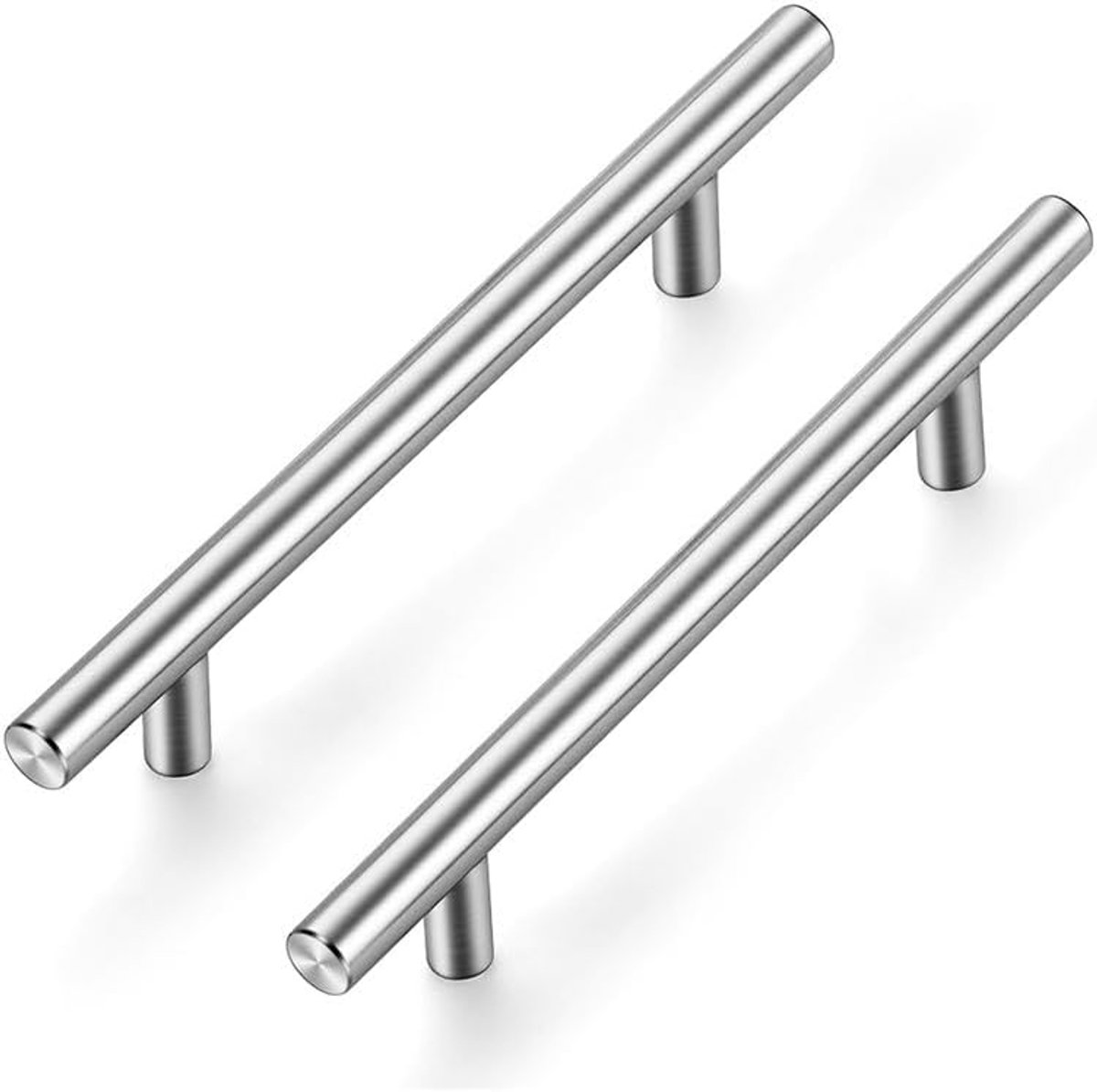 15 stuks zilveren meubelgrepen T-Bar handgrepen voor keukenkasten 128 mm lochtcentrum, roestvrij stalen scharnieren, deurgrepen voor meubels
