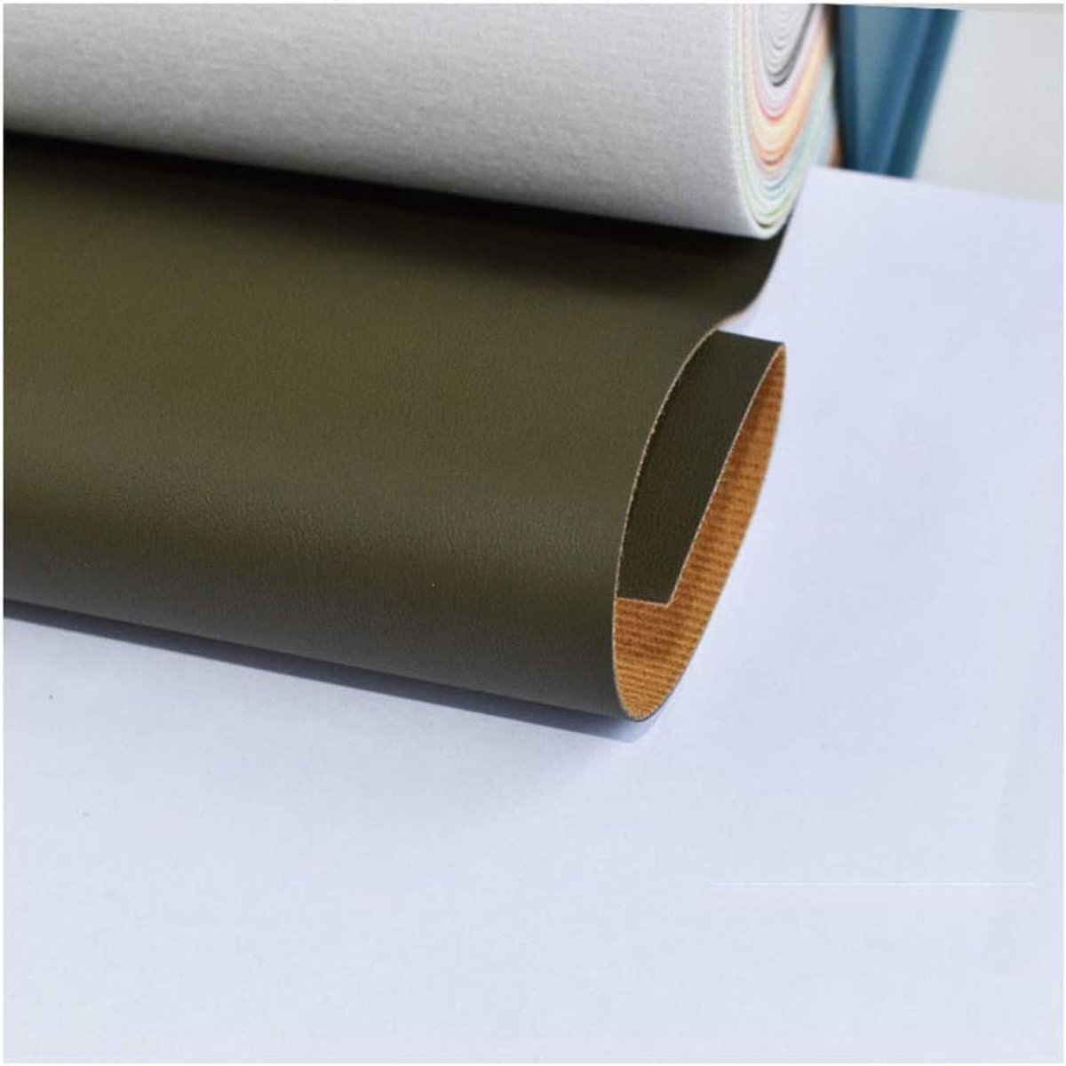 Stof Kunstleer Vinyl Leerdoek Bekleding Getextureerd Materiaal Kunstleer Kunstleer Kunstleer Bekleding Stof Materia voor Bekleding-Donkergroen 21 # 1.37x8m