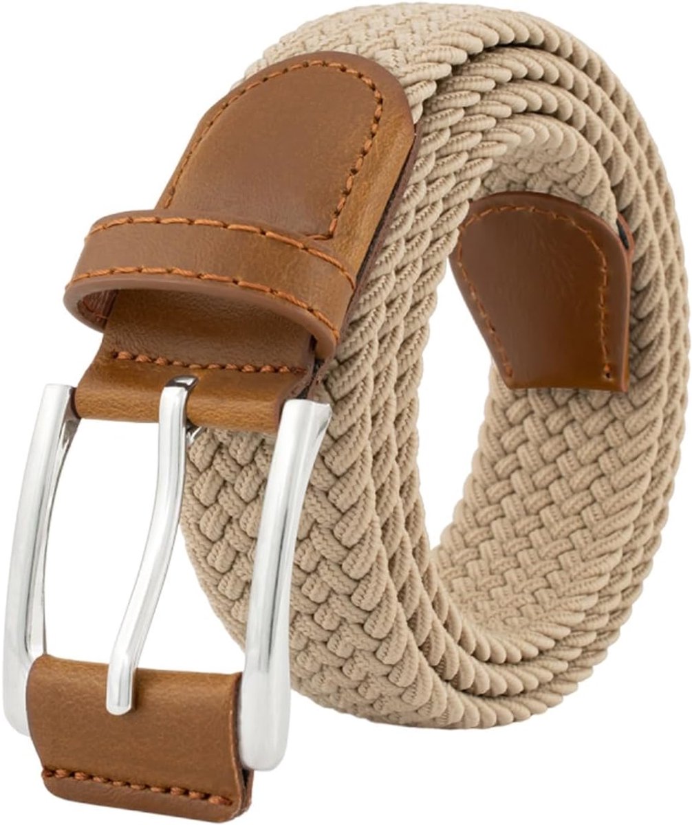 Gevlochten Riem - Lederen Stretch Gevlochten Riem Legering Gesp Unisex Mannen Vrouwen Stretch Geweven Riem Uitbreidbare Taille Riemen