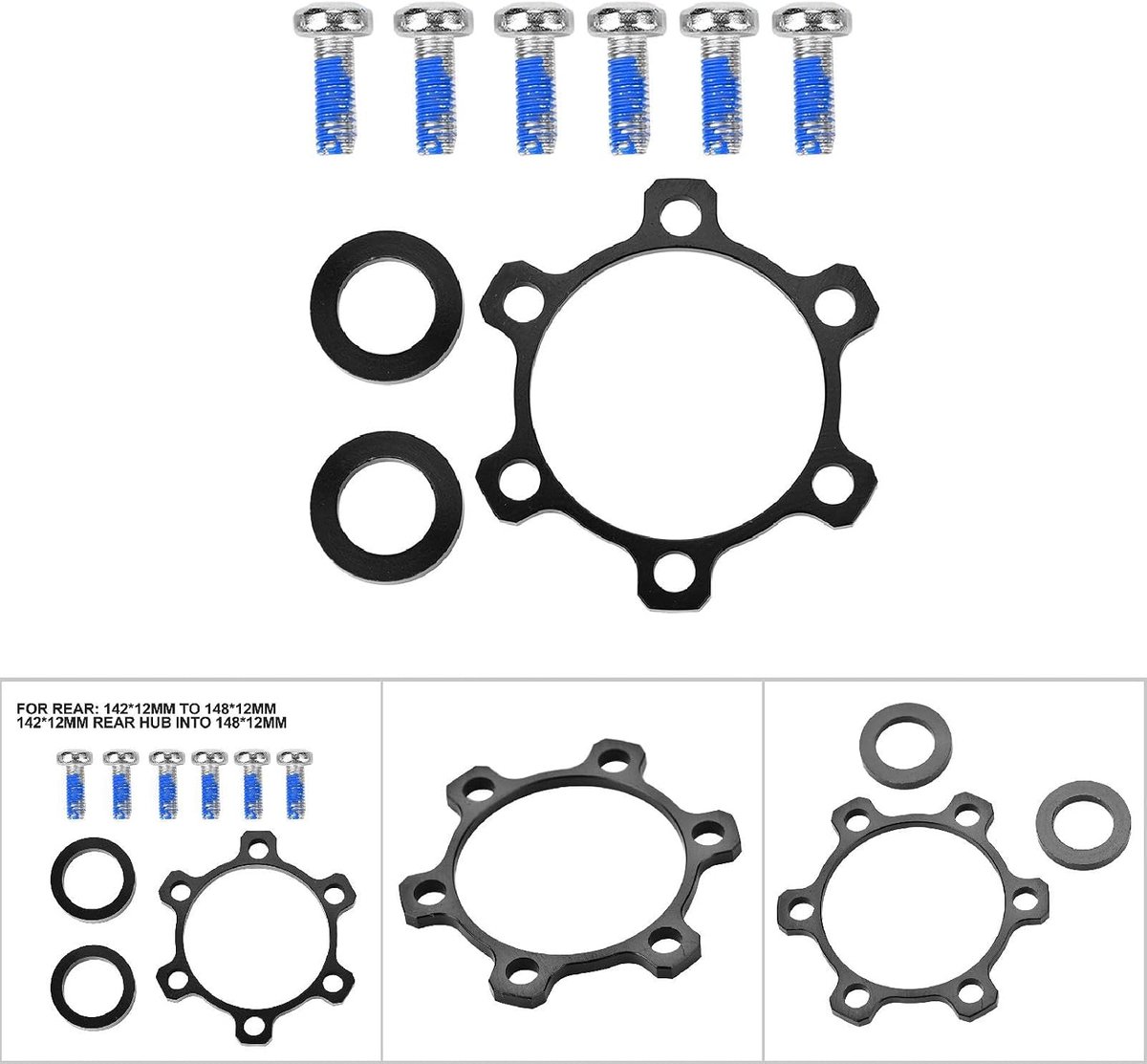 Fiets wielnaaf converter adapter, fiets voor en achter naaf converter adapter geschikt voor 100 * 15 mm tot 110 * 15 mm, 142 * 12 mm tot 148 * 12 mm