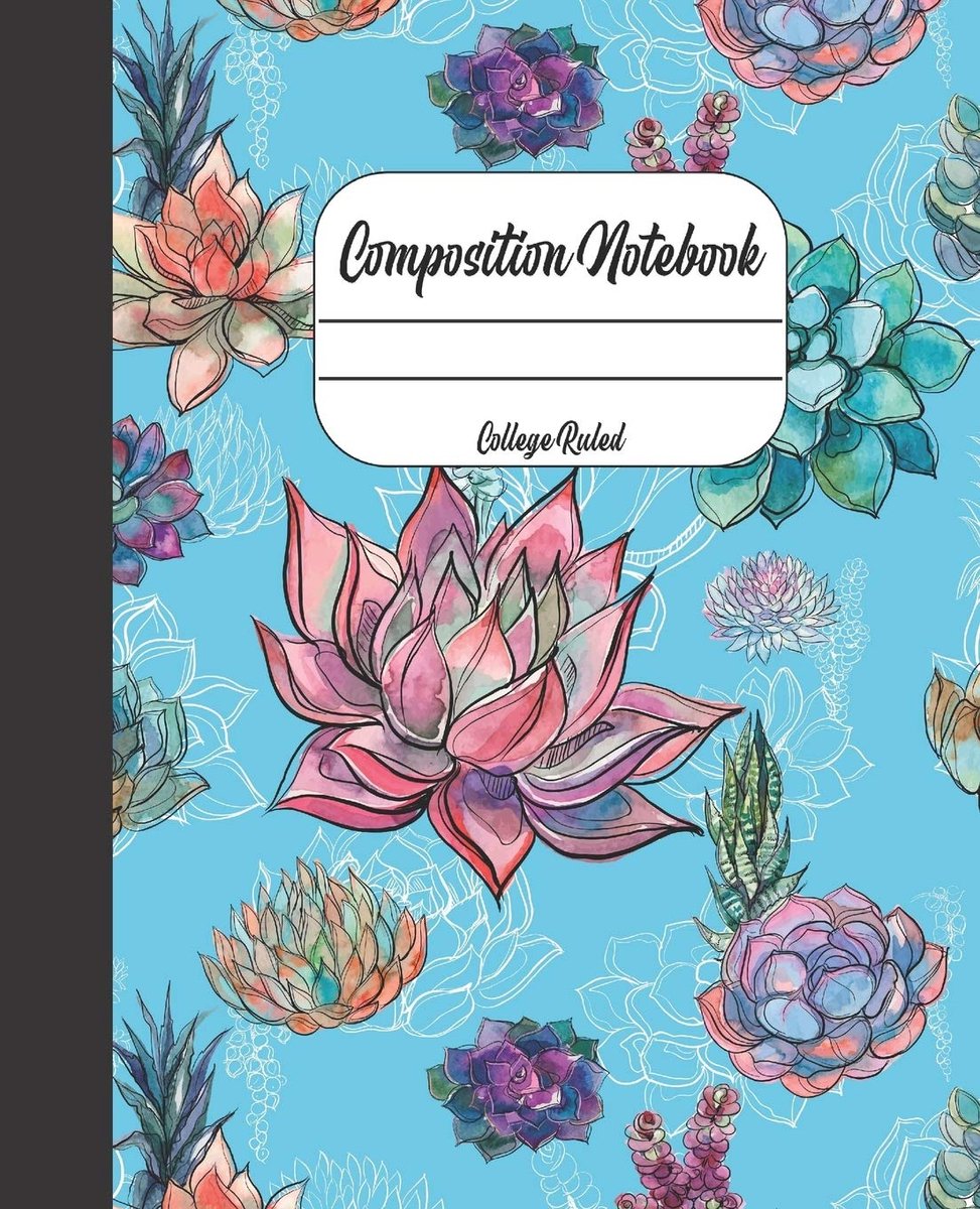 Notebook: 7.5 x 9.25, College Ruled, 110 Pages, Pretty Cover Notebook for Girls Teens Women