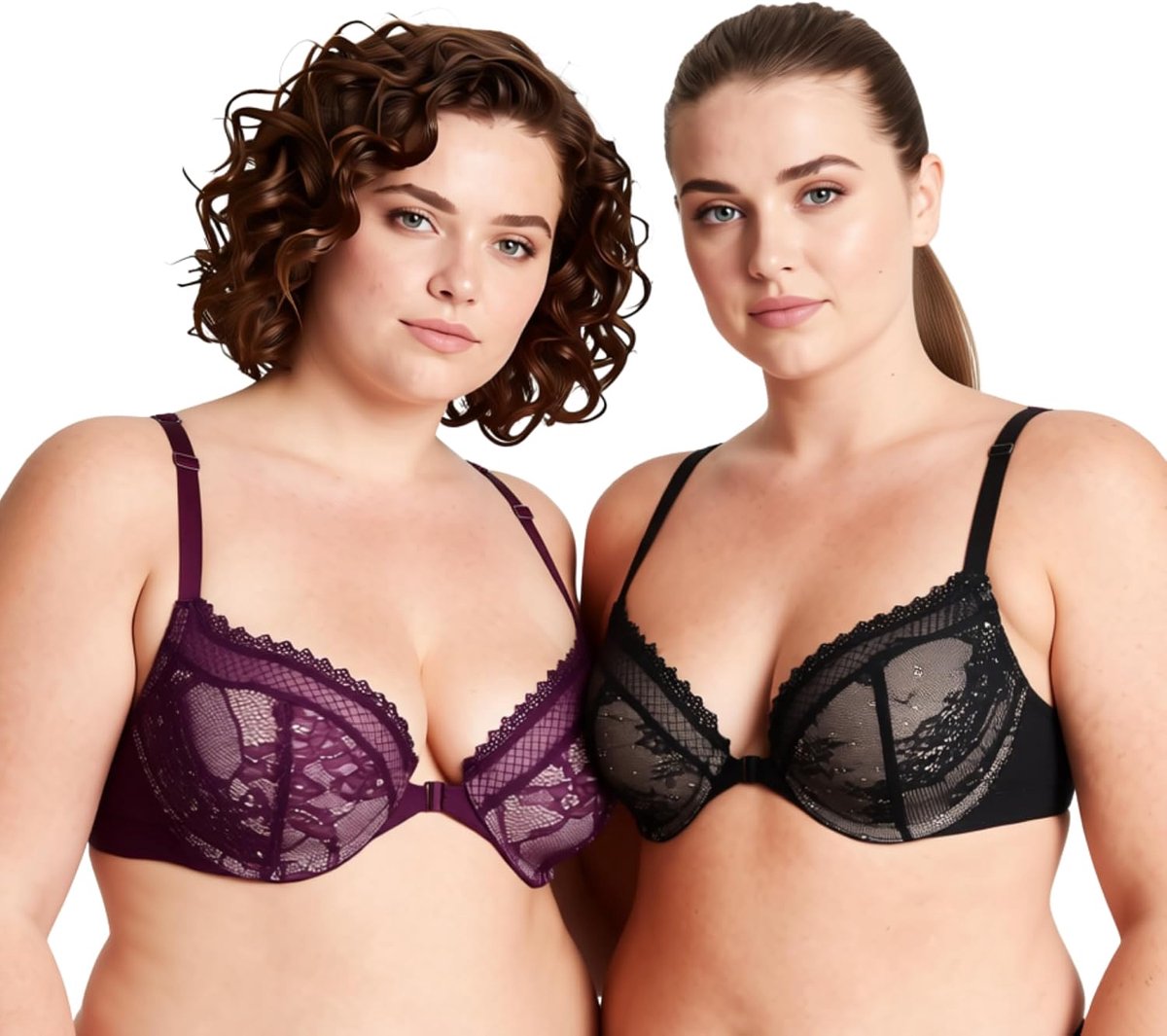 Muse Dames Grote maat Push Up Voeg 1 kopje toe Beugel Perfecte vorm Kanten BH