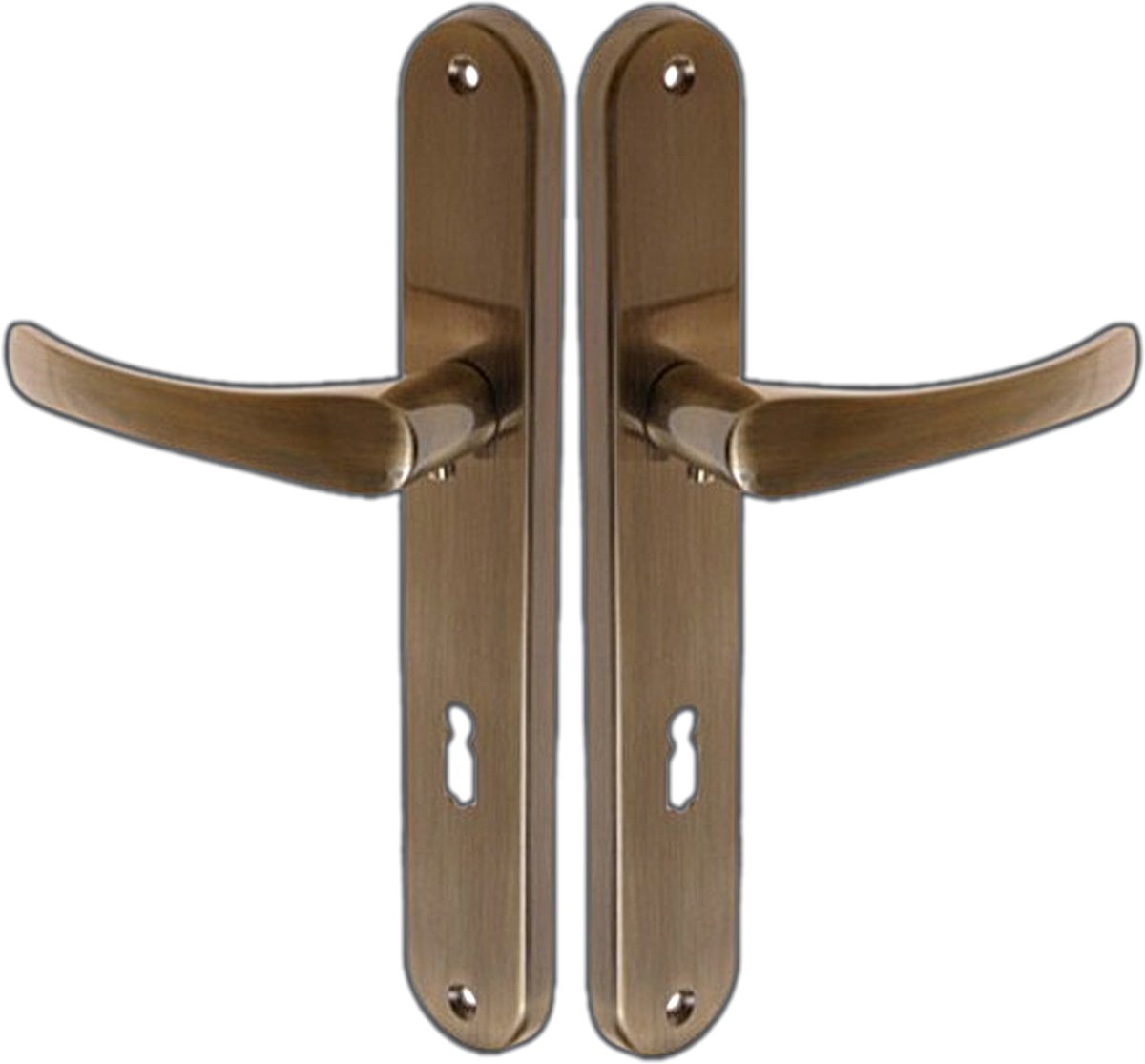 Deurklink Classic 72 met Sleutel Schild - Patina