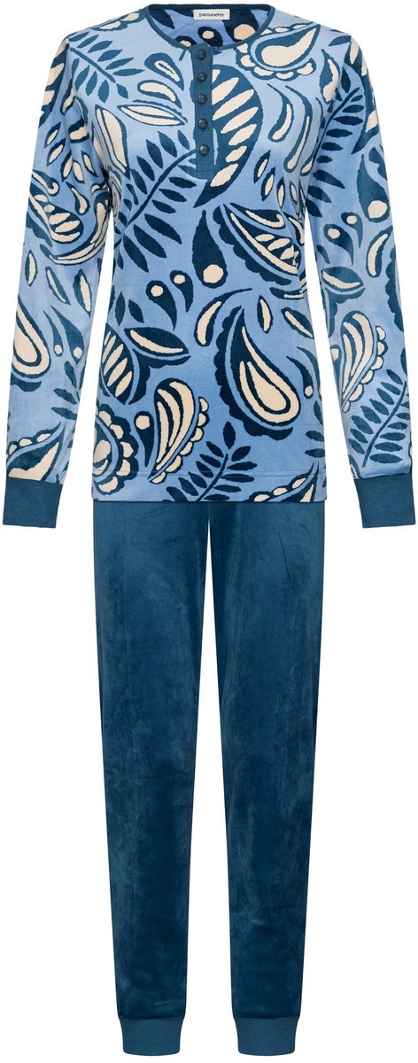Pastunette Pyjama - Soft Paisley - Velours/Fleece - Blauw