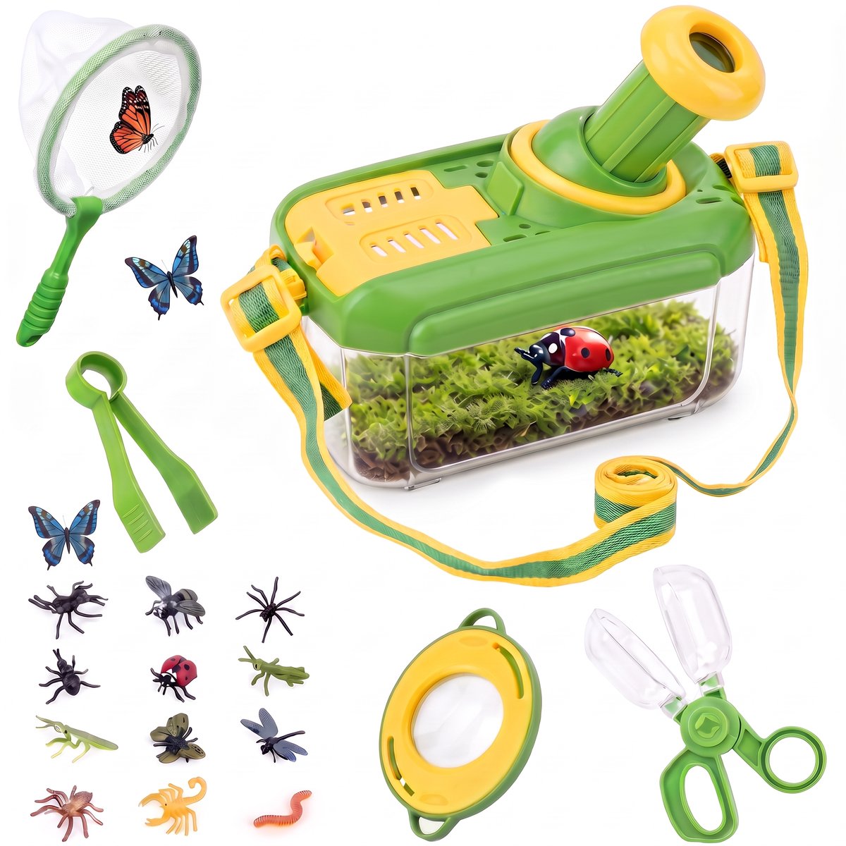 Namajunas–Insecten speelgoed–Insecten speelgoed onderzoek met vergrootglas–Kinder insecten observatiebox voor natuur ontdekken–Educatief buitenspeelgoed vanaf 4 jaar–Voor jongens en meisjes