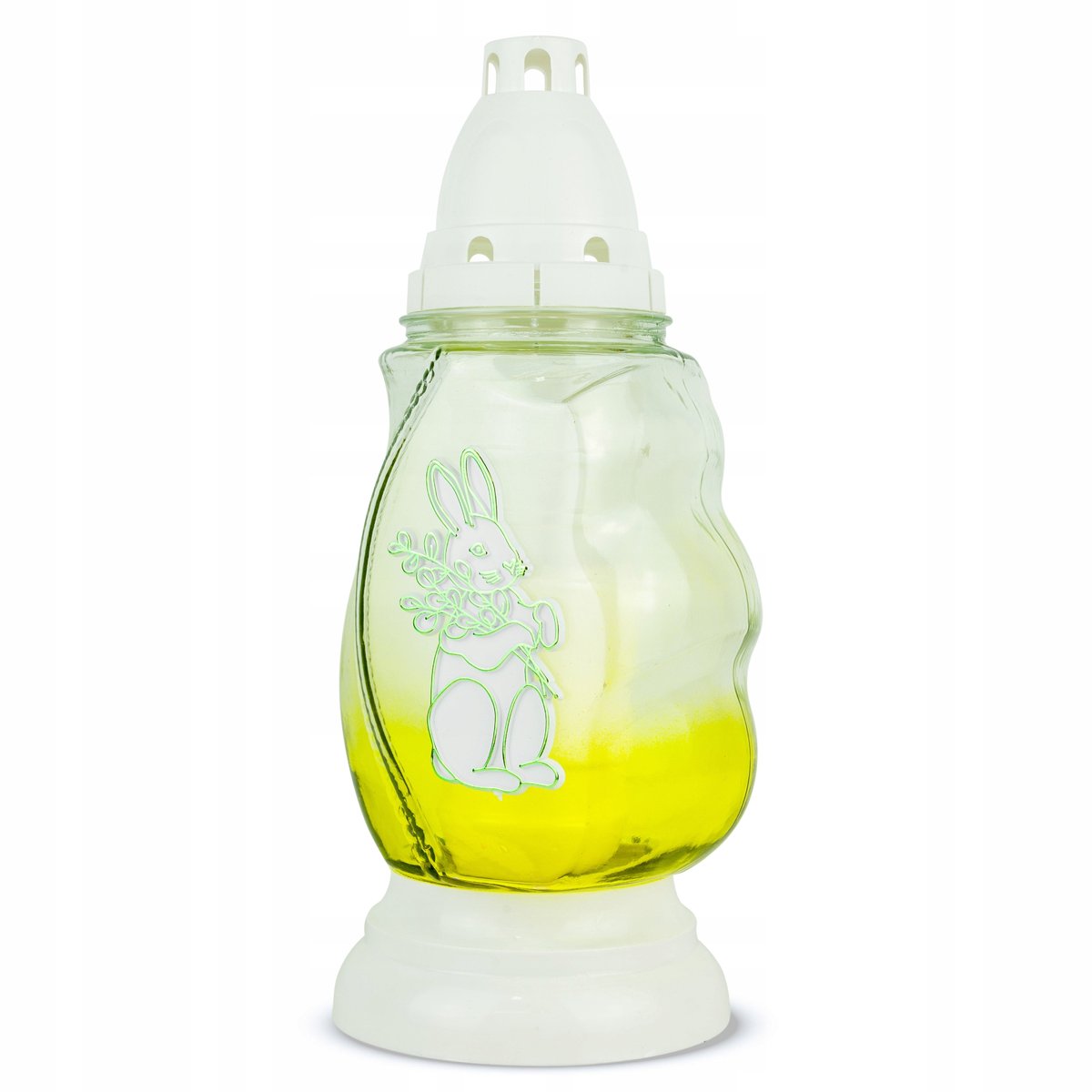 Paas Graflicht met Konijn - 28 cm Geel