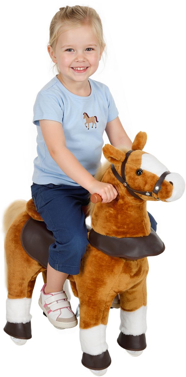 AIYAPLAY - Kinderschommelpaard - 70x28x70cm - Polyester - Bruin