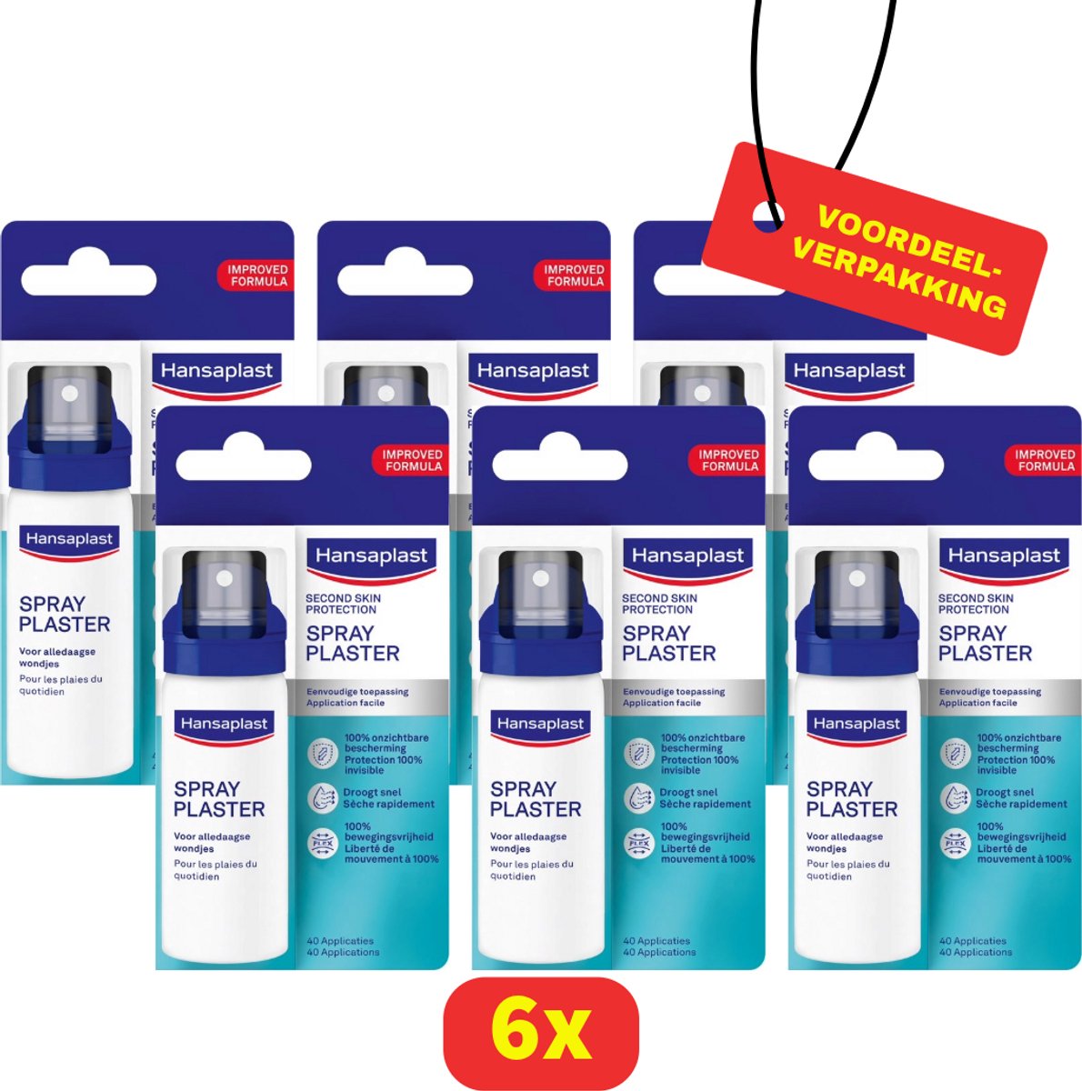 Hansaplast Second Skin Spray Plaster - Pleister Spray - Wondverzorging - 6x 40ml - Voordeelverpakking!