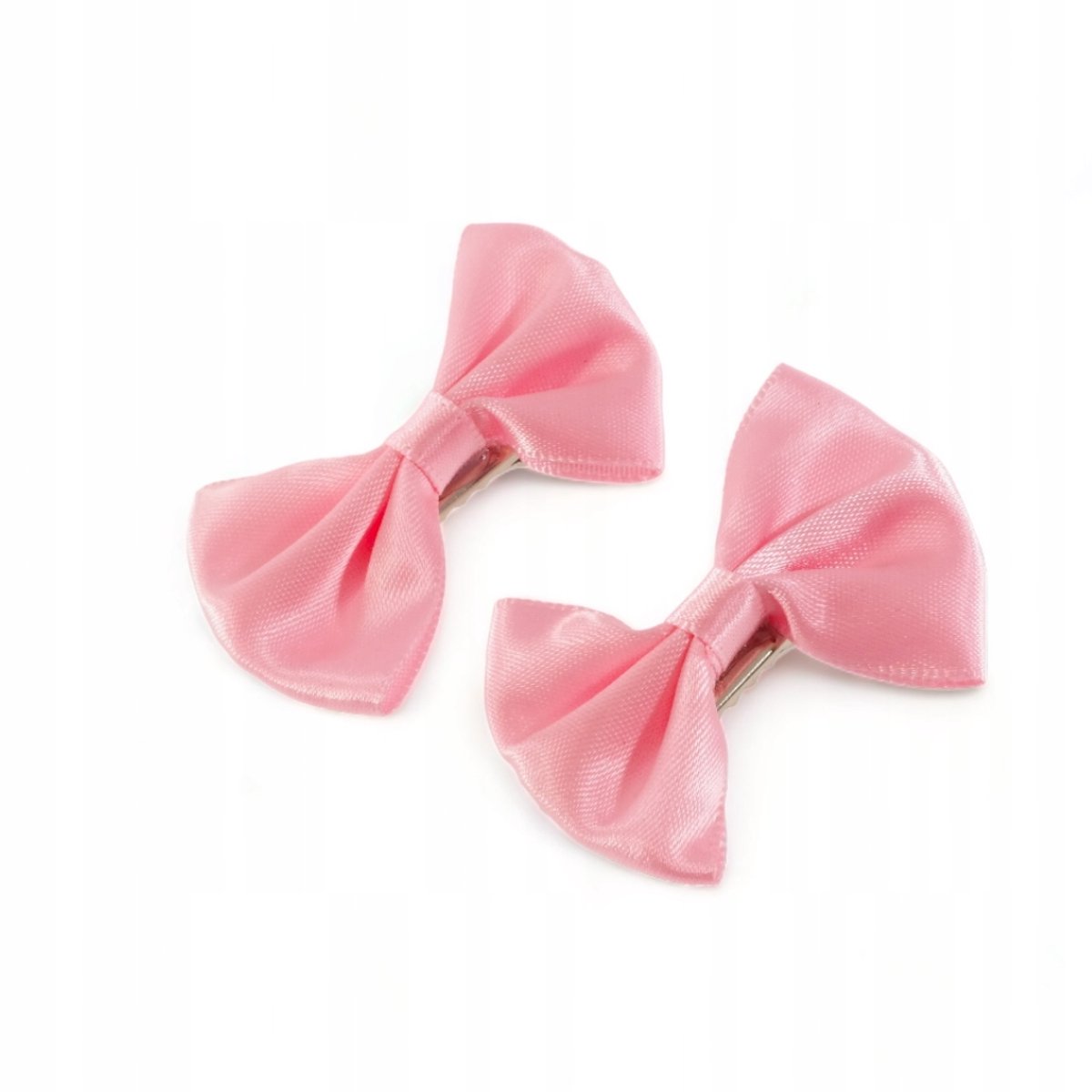 Roze stoffen strik haarspelden - Set