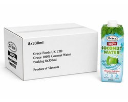 Grace 100% Kokoswater - 8 x 330ml - Voordeelverpakking