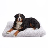 Pebble Hondenkussen 120x80 cm Grijs - Zachte Pluche - Benchkussen en Hondenmat - Dierenbed - Hondenbed - Hondenmand - Voor Grote Honden