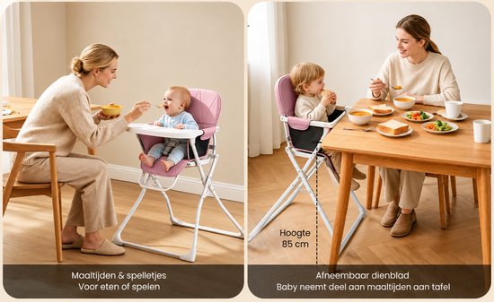 Opvouwbare Kinderstoel voor Baby’s 6 Maanden tot 3 Jaar - Ultracompact en Lichtgewicht 4,5 kg - Eenvoudig met Één Hand Inklapbaar - Makkelijk Schoon te Maken — afbeelding 4