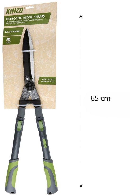 Kinzo Telescopische Heggenschaar 65-85 cm - Handmatige Heggenschaar met Anti-aanbaklaag - Ergonomische Tuinschaar - Lichtgewicht Snoeigereedschap voor Heggen en Struiken van Kinzo — afbeelding 3