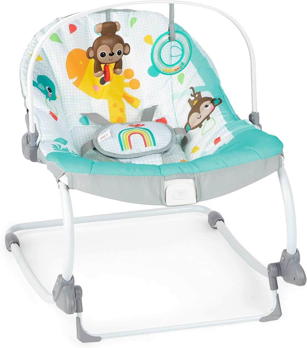 Baby Bouncer Seat - Wipstoel Kinderstoel - Baby Kalmeren - Verstelbaar 2-in-1 - Tot 18 kg - Wild Vibes