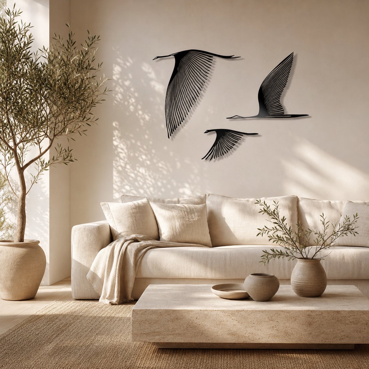 Wand decoratie kraanvogels - Muurdecoratie - Wanddecoratie - Muurdecoratie woonkamer - Vogels - Schilderij - Muurdecoratie slaapkamer - Industrieel - Wanddecoratie hout natuurlijk - Wanddecoratie buiten - Wanddecoratie tuin - Slaapkamer