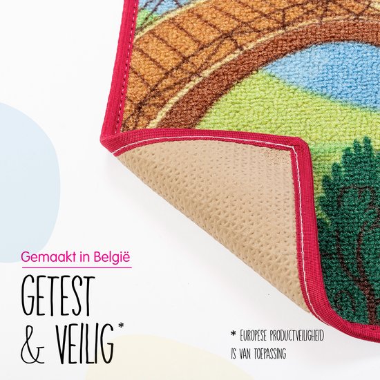 Carpet Studio Candy Town Speelkleed - Speelmat 95x200cm - Vloerkleed Kinderkamer - Anti-slip Speeltapijt - Verkeerskleed - Geel van Carpet Studio — afbeelding 5