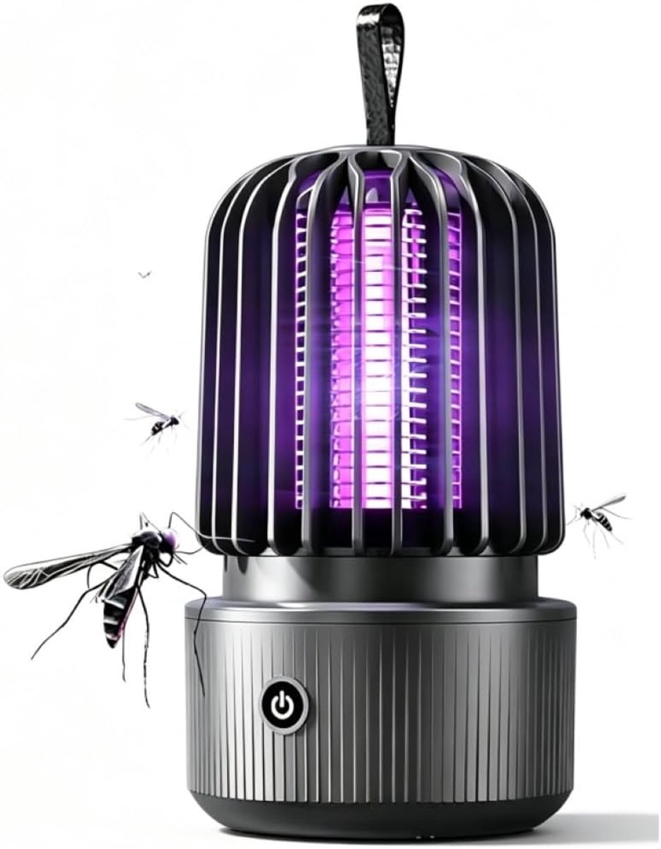 Oplaadbare muggen- en insectendoder – Verbeterde vliegenval (model 2026) – Draagbare USB-muggenlamp, 2-in-1 ontwerp (UV-loklicht + nachtlampje) – Geschikt voor tuin, woonkamer, slaapkamer, terras en camping