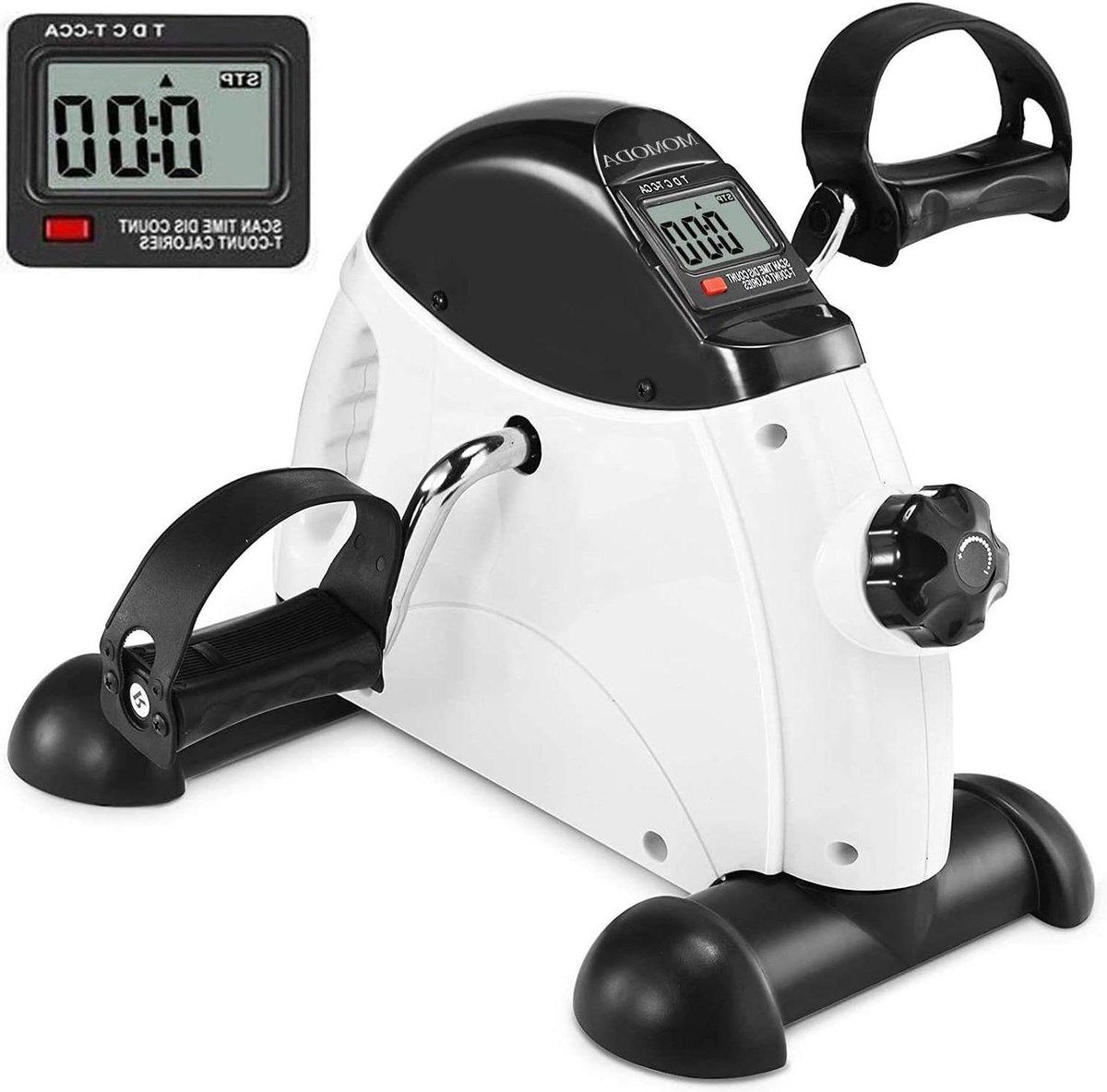 Oefenfiets Bureau - Mini Hometrainer - Armen Benen Trainen - Verstelbare Weerstand - Compact Formaat - Wit