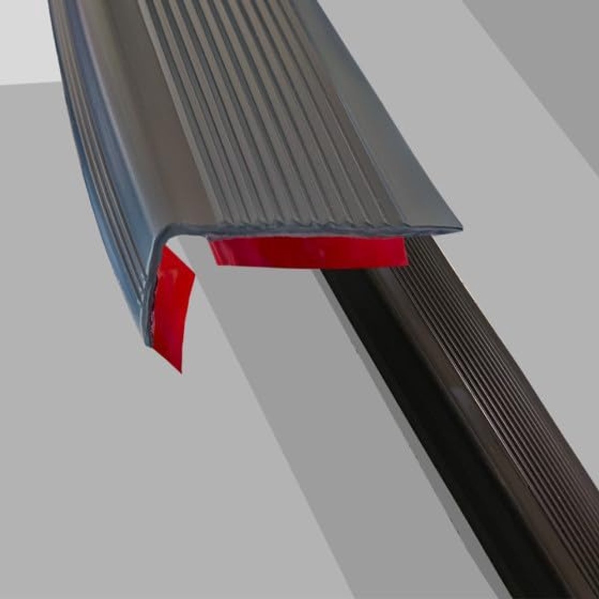 Trapneus Profiel, Antislip Trapprofiel met Zelfklevende Laag, Hoogwaardig PVC, Geribbeld, Zwart, 115 x 57 cm