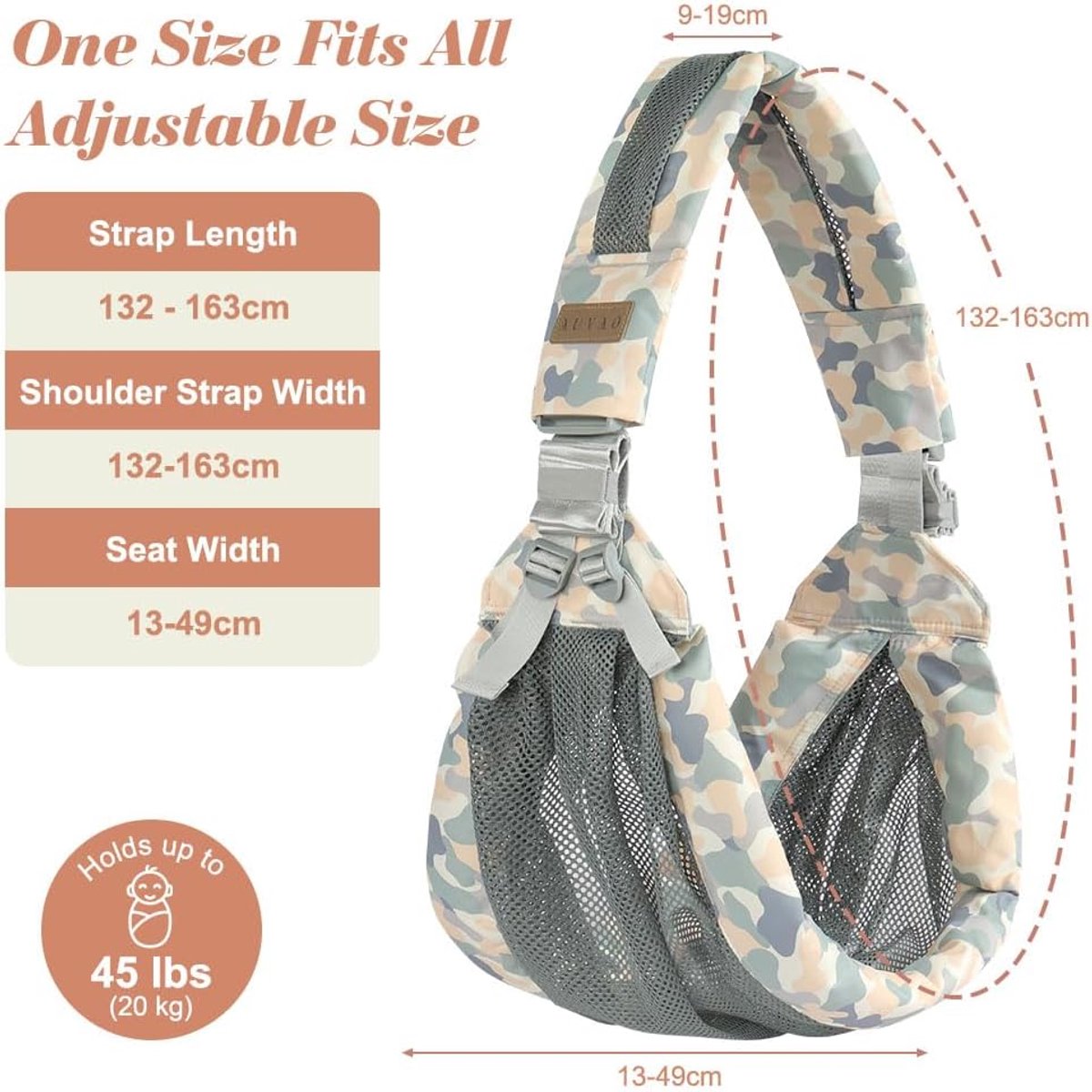 Baby Draagzak - Draagdoek Peuter - Baby Dragen - Ergonomisch Ontwerp - 0-36 maanden - Camouflage – foto 7