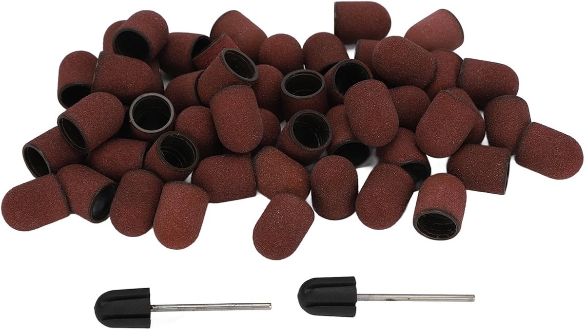 Banden - 120# Grit Nail Art Schuurkappen Manicure Polijsten Slijpbanden Nagelboren Set met Schacht Manicure Schuurkappen Nagelpolijstmachine Zandkap voor Nagelboor