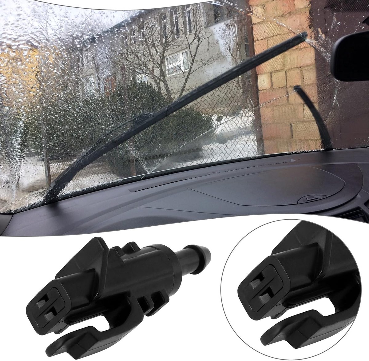 Store 4 stks Ruitensproeiers Jet Nozzle Voorruit Wasmachine Jet Nozzle Voorruit Sproeier Vervangen OEM Nummer 98630-2L100 Compatibel met Hyundai i30 Compatibel met Kia Cadenza K7