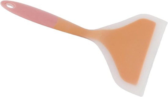 Spatel met Brede Mond en Tweekleurig Ontwerp, Niet-klevende Veilige Kookschep voor Tamagoyaki, Pannenkoeken, Vlees, Rundvlees, Japanse Omelet Keukengereedschap (oranje schepkop) — afbeelding 3