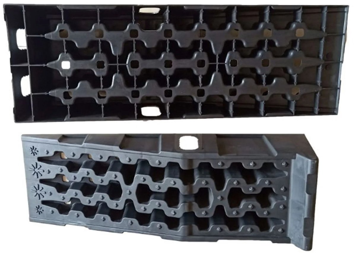 Atlasyx oprijbokken auto - Auto ramp - Oprijhelling - Oprij platen - Oprijrampen - Antislip oppervlak - 90 x 28 x 22 cm - Zwart