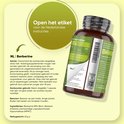 Dichtbij op een fles WeightWorld Berberine met etiket. Tekst: Open het etiket voor de Nederlandse instructies. NL | Berberine.