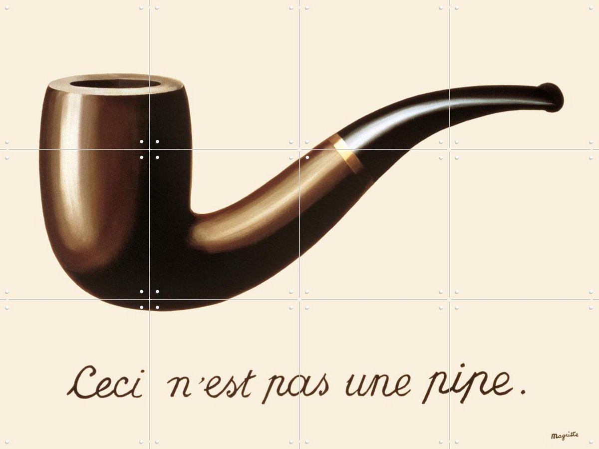 IXXI La Trahison des images (1929), Magritte & Standaard Uitgeverij - 80 x 60 cm - Gratis ophangtool - Grote wanddecoratie en posters - Realisme
