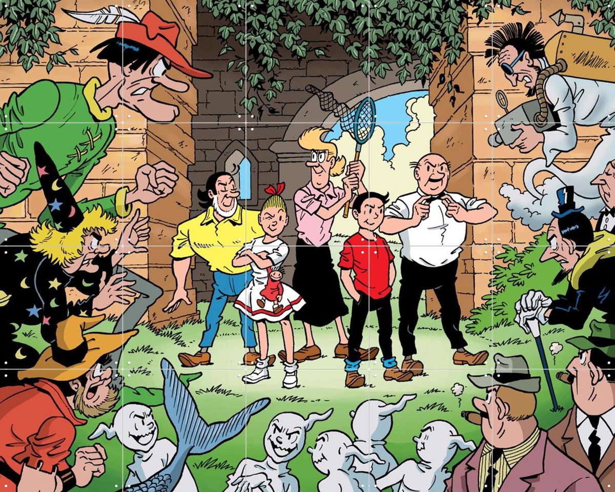 IXXI Suske en Wiske: Good versus Evil, Suske en Wiske & Standaard Uitgeverij - 100 x 80 cm - Gratis ophangtool - Grote wanddecoratie en posters -