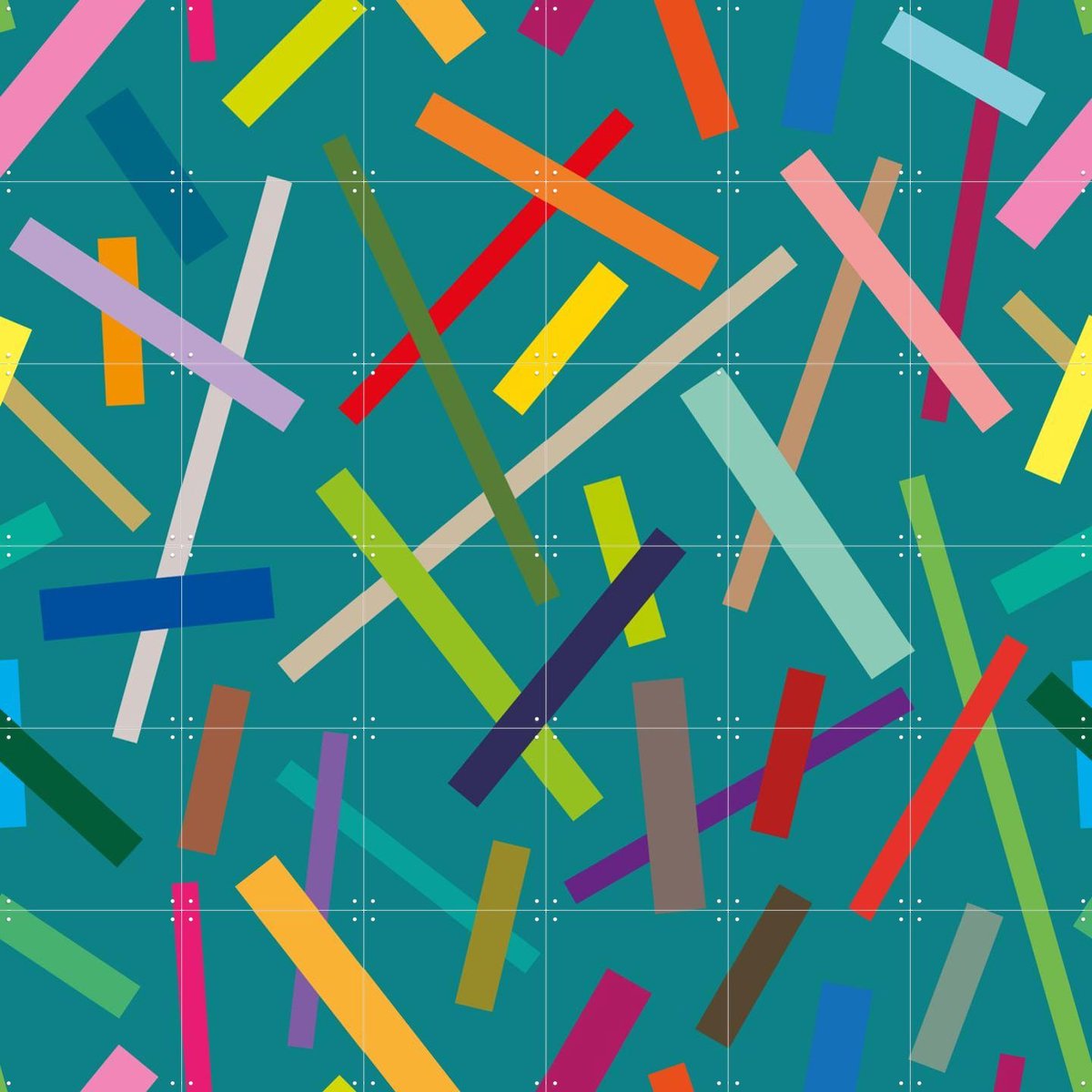 IXXI Mikado, Markus Laible - 120 x 120 cm - Gratis ophangtool - Grote wanddecoratie en posters - Modern, Digitale Kunst, Pop art, Abstract