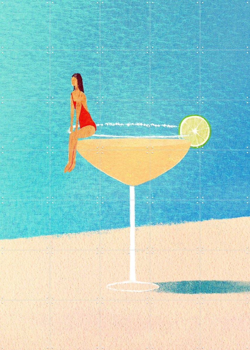 IXXI Margarita, Henry Rivers - 100 x 140 cm - Gratis ophangtool - Grote wanddecoratie en posters - Speels, Illustraties, Modern, Digitale Kunst