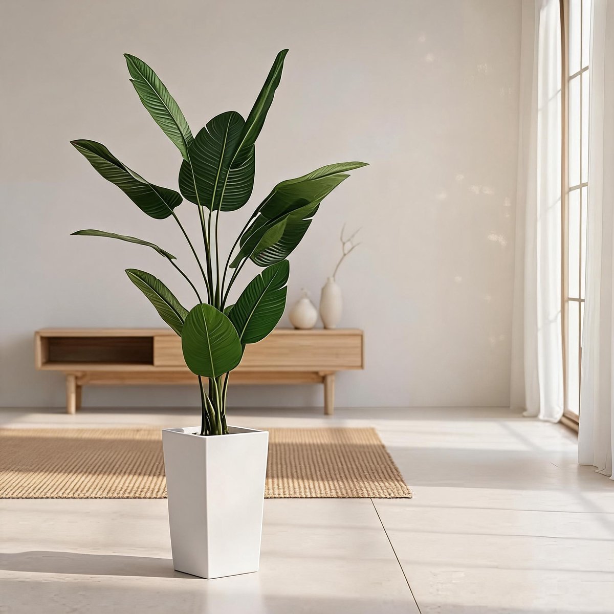 Danky - Premium 5FT / 150cm Paradijsvogelplant - Exotische Vloerplant met Cementbasis