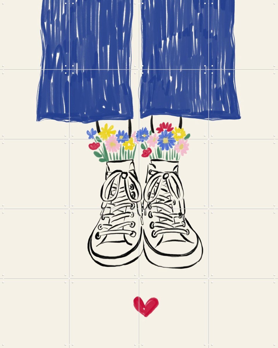 IXXI Flower Shoes, Rio Soley & Various - 80 x 100 cm - Gratis ophangtool - Grote wanddecoratie en posters - Illustraties, Speels, Kinderkamer, Gang