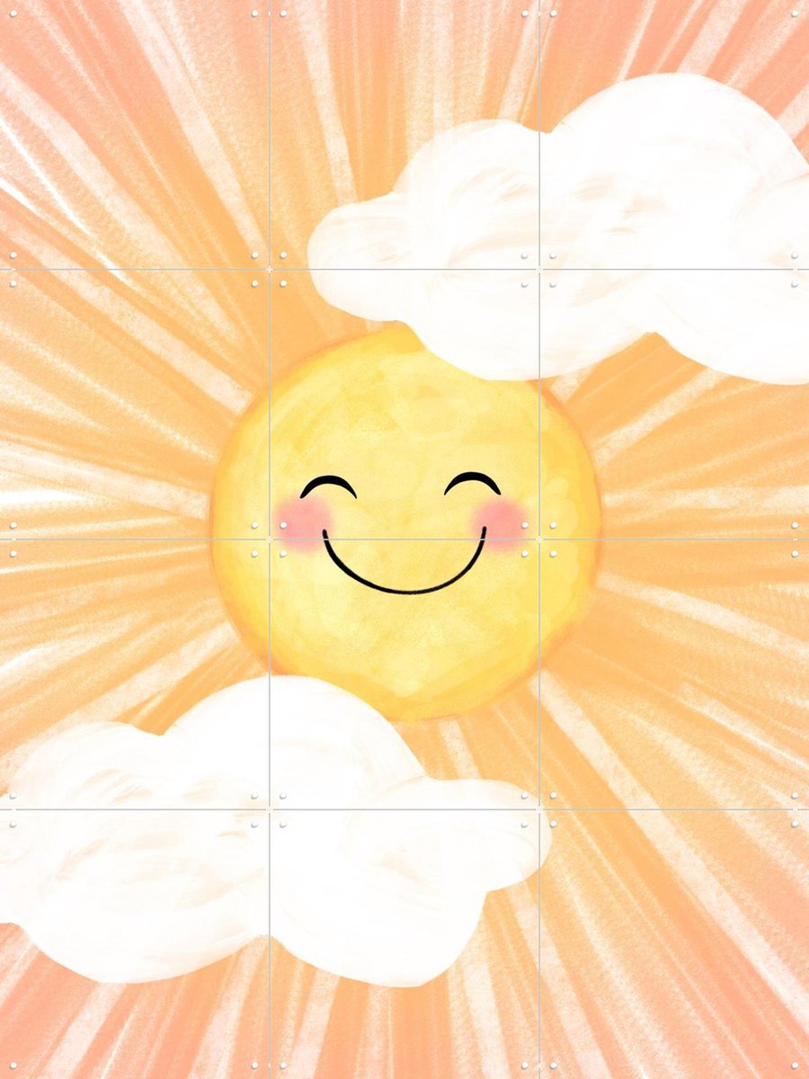 IXXI Sunny Day, EMELIEmaria & Various - 60 x 80 cm - Gratis ophangtool - Grote wanddecoratie en posters - Kleurrijk, Modern, Cartoonesk, Speels