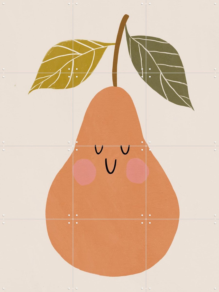 IXXI Happy Pear, Treechild & Various - 60 x 80 cm - Gratis ophangtool - Grote wanddecoratie en posters - Retro, Speels, Abstract, Illustraties
