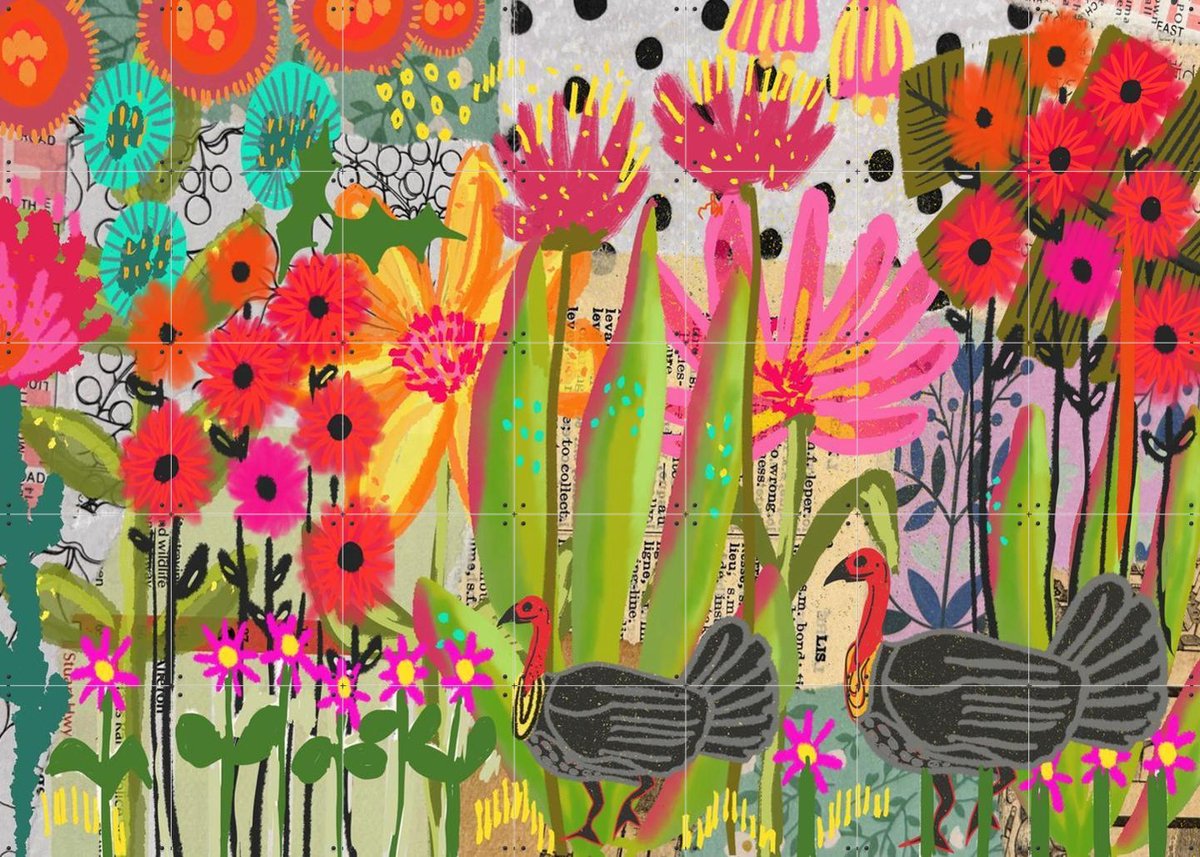 IXXI Gavin & Friend, Yvette Fanciulli - 140 x 100 cm - Gratis ophangtool - Grote wanddecoratie en posters - Gemengde Technieken, Speels, Kleurrijk