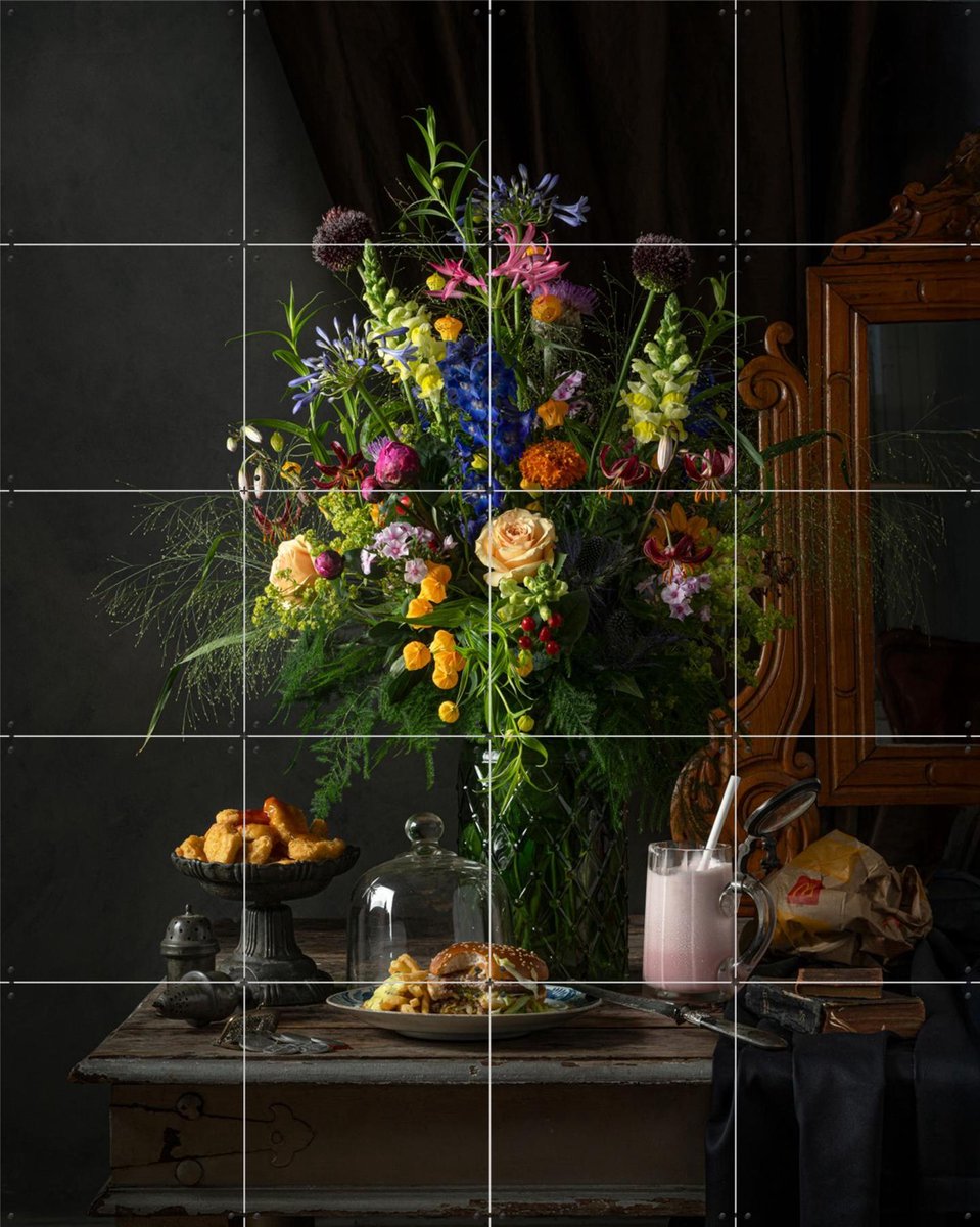 IXXI Crappy Meal, Igor Swinkels - 80 x 100 cm - Gratis ophangtool - Grote wanddecoratie en posters - Fotografie, Woonkamer, Keuken, Eetkamer, Voedsel