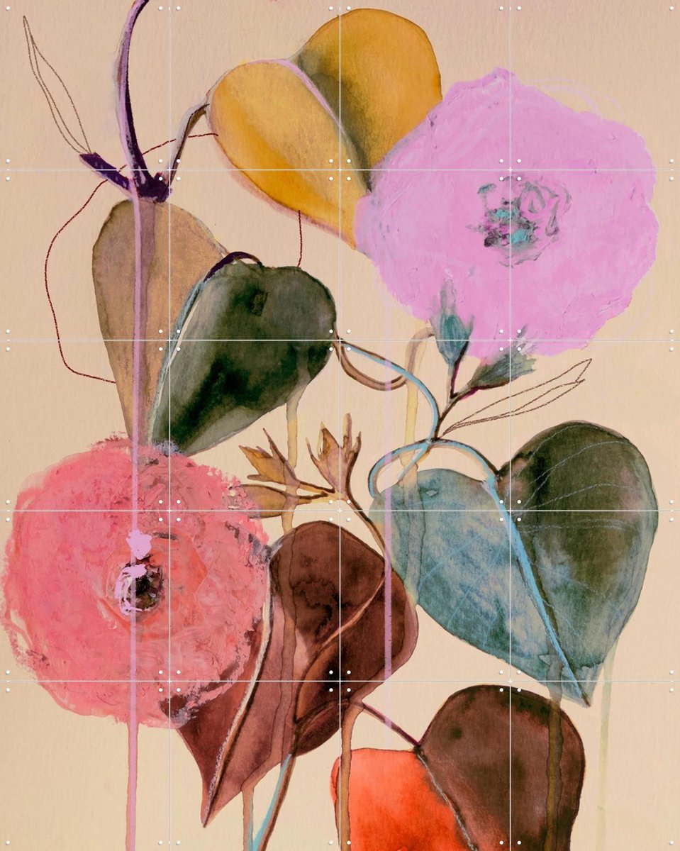IXXI Between Instants, Leigh Viner - 80 x 100 cm - Gratis ophangtool - Grote wanddecoratie en posters - Kwaststreken, Kleurrijk, Schilderijen