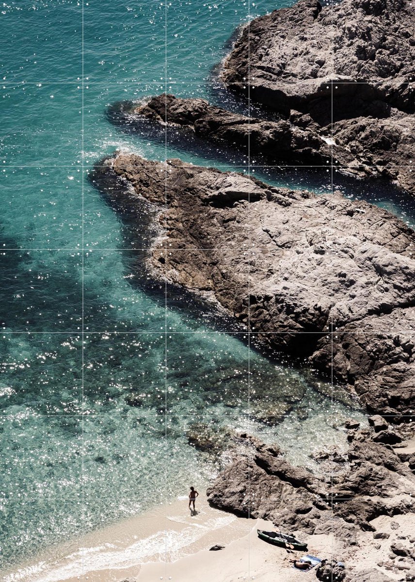 IXXI Little Beach, Photolovers - 100 x 140 cm - Gratis ophangtool - Grote wanddecoratie en posters - Fotografie, Strandhuis, Woonkamer