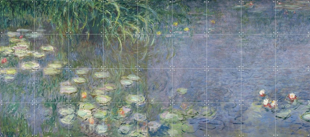 IXXI Waterlilies: Morning, Claude Monet & Bridgeman Images - 180 x 80 cm - Gratis ophangtool - Grote wanddecoratie en posters - Impressionisme