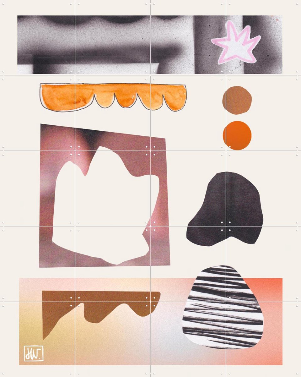 IXXI Rewritten Pieces, Henriette Visscher - 80 x 100 cm - Gratis ophangtool - Grote wanddecoratie en posters - Gemengde Technieken, Art Deco, Collage