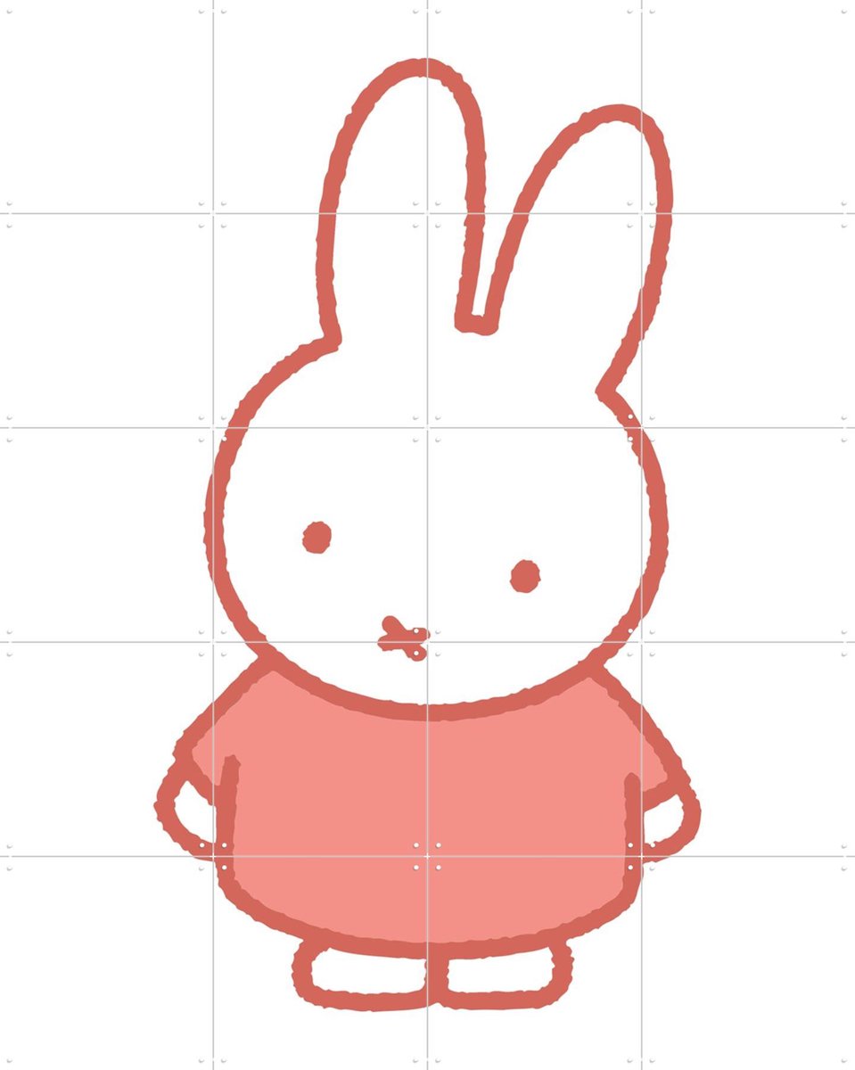 IXXI Nijntje Abrikoos, Nijntje - 80 x 100 cm - Gratis ophangtool - Grote wanddecoratie en posters - Speels, Illustraties, Fantasierijk, Kinderkamer