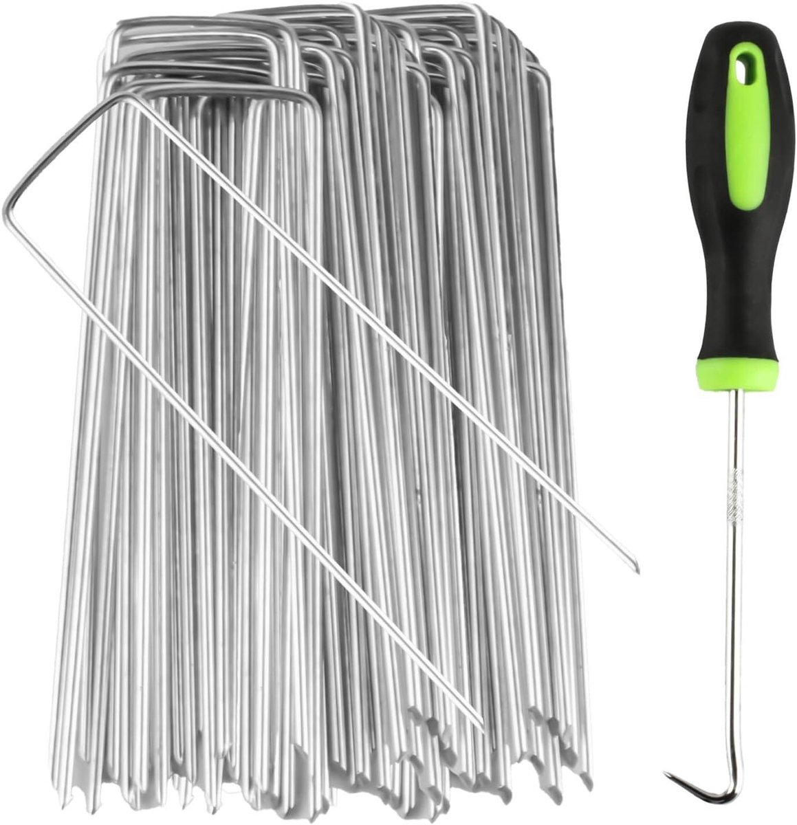 Tuinharingen U-vormig - Grondharingen Metaal - Ondergrond Bevestigen - Corrosiebestendig Staal - 15 cm - Zilver