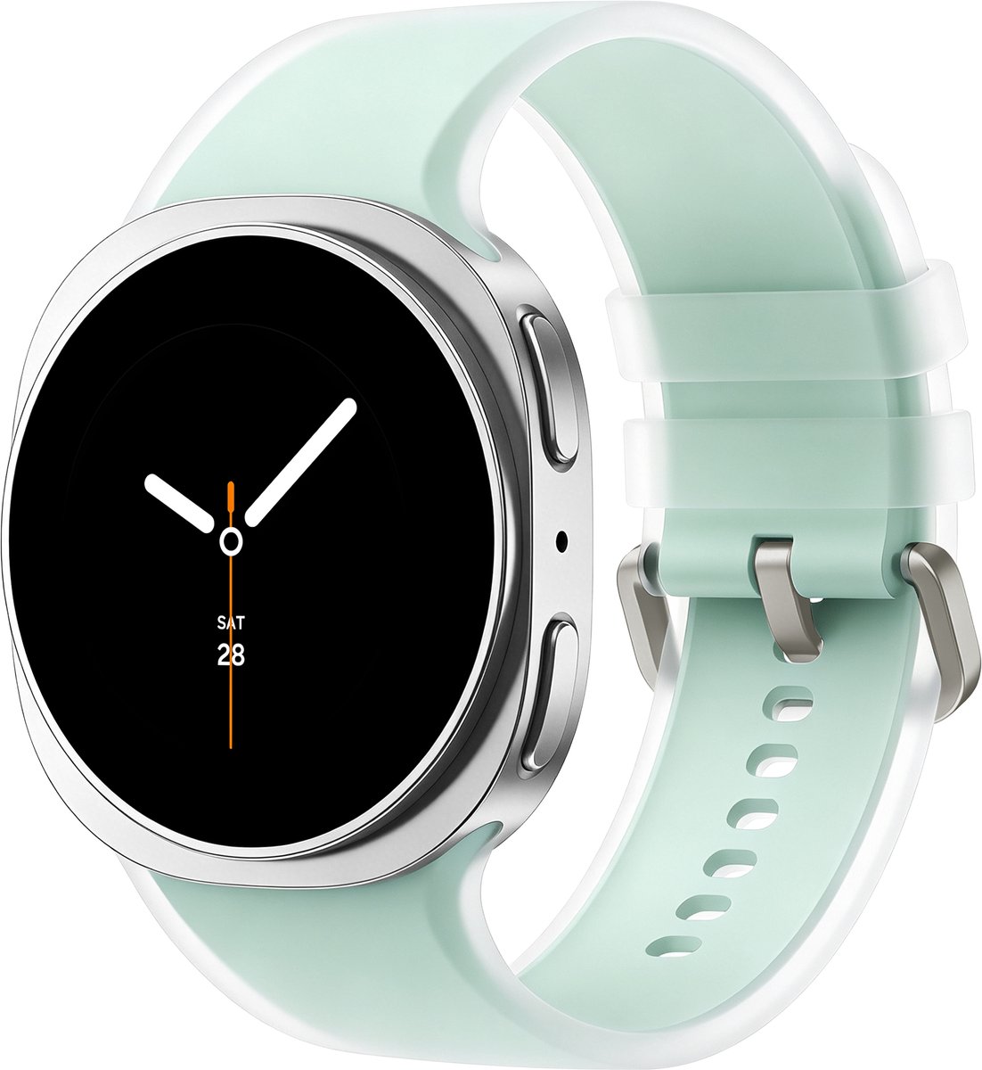 Stravo Transparant Jelly Siliconen Sport Bandje – Geschikt voor Samsung Galaxy Watch 9 40mm / 44mm & Galaxy Watch 8 40mm / 44mm / Watch 8 Classic 46mm – S/M – Cyan